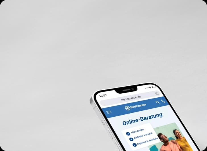 Medizinischer Fragebogen auf einem Handybildschirm