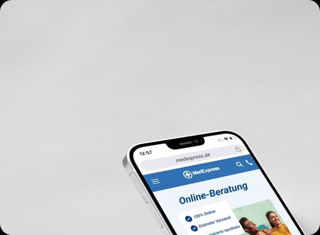 Medizinischer Fragebogen auf einem Handybildschirm